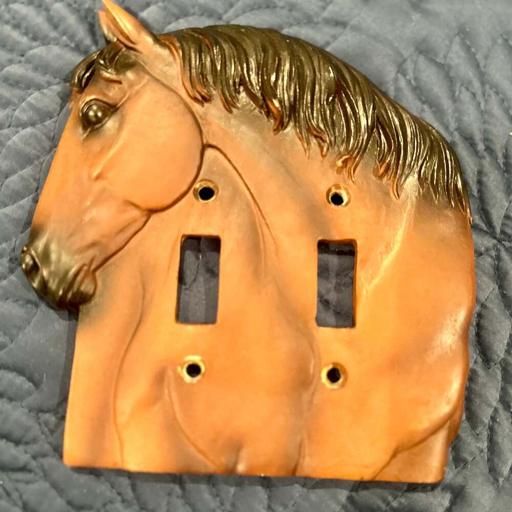 Horse Head Double Toggle Light Switch Plate Cover